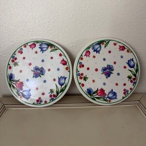 Vintage Corelle Fresh Cut Trivets Set of 2 Flowers Cottage Hard To Find Pattern